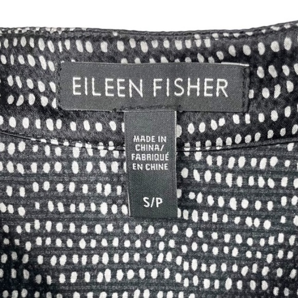 EILEEN FISHER Hammered Silk Mandarin Collar Tunic Top Dress SP - Picture 3 of 16